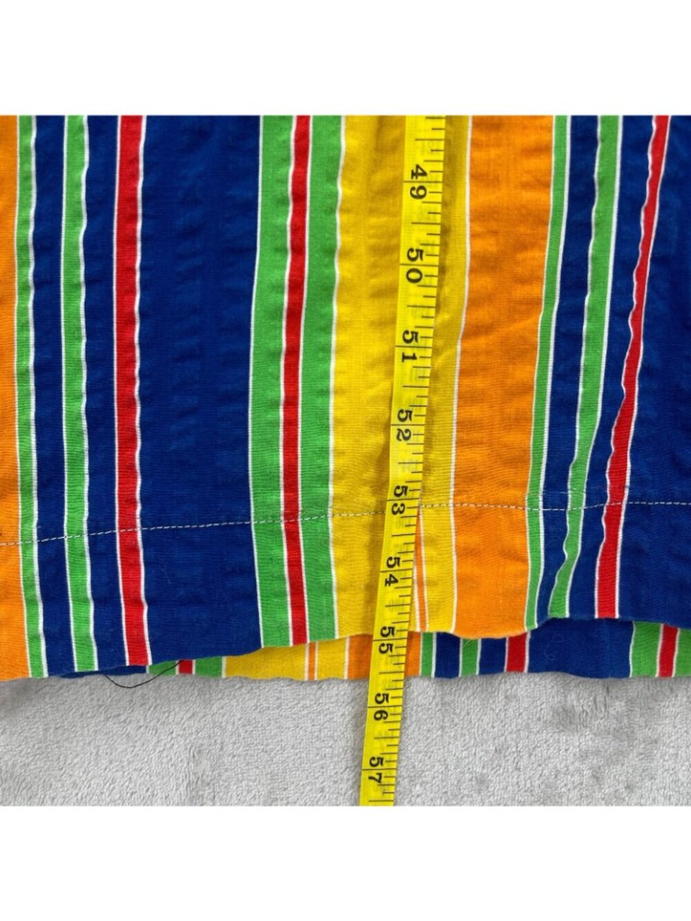 Vintage 70s Catalina ivid Striped Cotton Maxi Muumuu Swim Cover Caftan - Picture 15 of 16